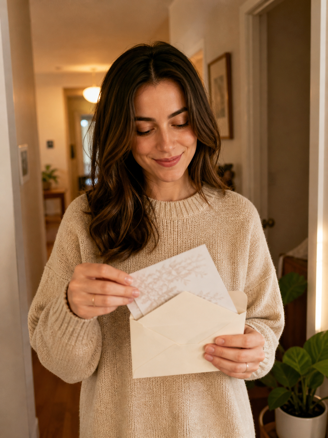 Card in a protective envelope ready for postal delivery
